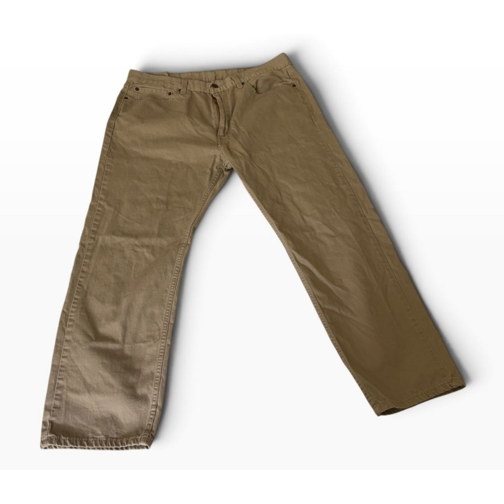 Levi 505 Regular Fit Straight Leg Khaki Brown Pants Mens 34x34 Water Less